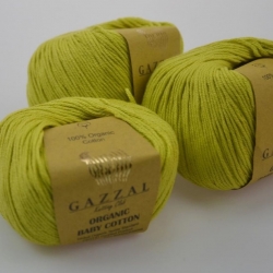 Gazzal Fancy Yarns Моточная пряжа Organic Baby Cotton материал  органическиий хлопок цвет зеленая груша 426
